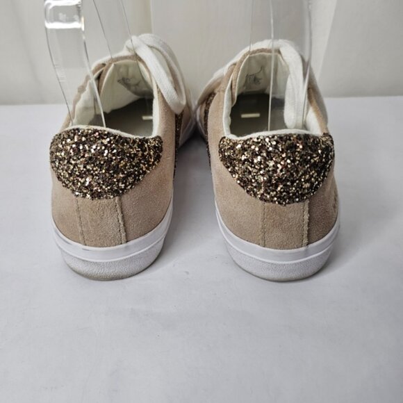 Madewell Sidewal Low-Top Sneaker Beige Suede Leather With Glitter Accent Size 8 - Picture 7 of 10
